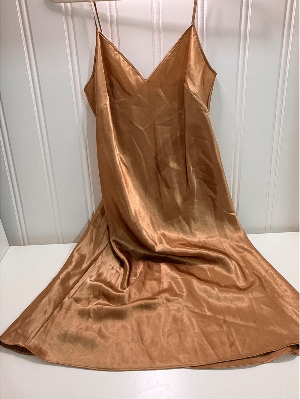 Vintage 100% Silk Gold Slip - Picture 2 of 4